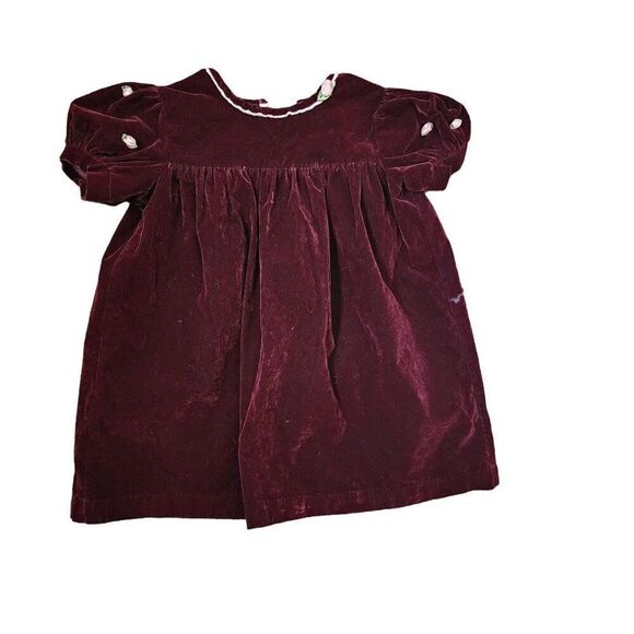 Osh Kosh Collection Velvet Formal Toddler Dress Girls Size 4T Maroon Red - Picture 1 of 7